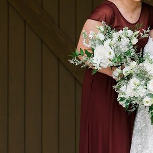 Maroon Floor Length Gown (Bridesmaid Dress)